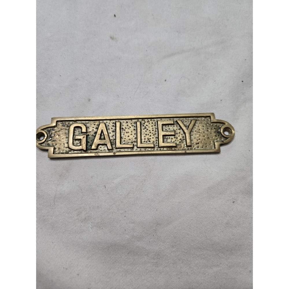 Vintage Penco Solid Brass Galley Sign Nautical Maritime Boat Plaque Door Plate